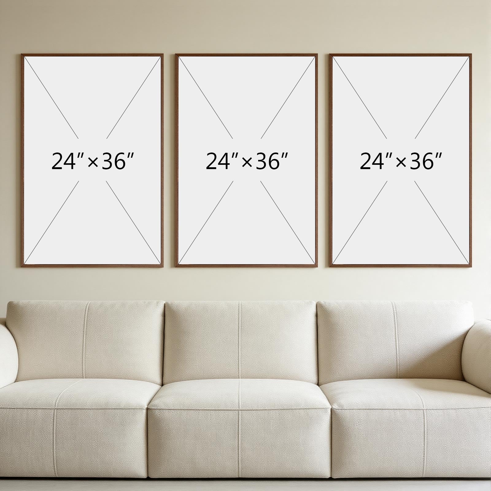 Large 3D Textured Wall Art for Living Room, Set of 3 Wabi Sabi Abstract Sandstone Relief Artwork with Solid Catalpa Wood Frame, Minimalist Triptych Pictures for Hallway Entryway, Sand Beige, 24x36 In
