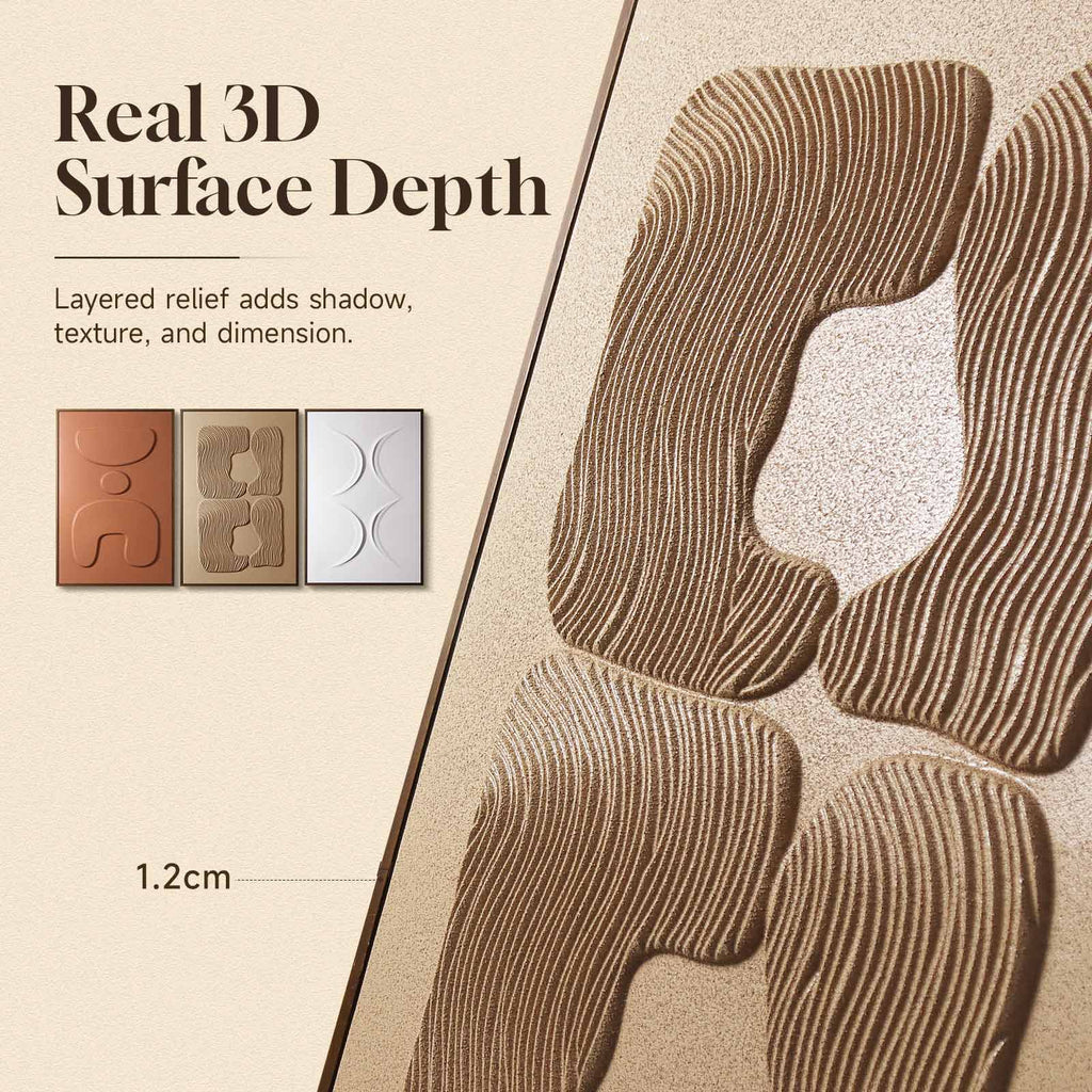 3D Textured Wall Art for Living Room, Set of 3 Wabi Sabi Abstract Sandstone Artwork with Solid Catalpa Wood Frame, Minimalist Triptych Pictures for Hallway Entryway, Ochre Earth & Terracotta Harmony, 24x36 In