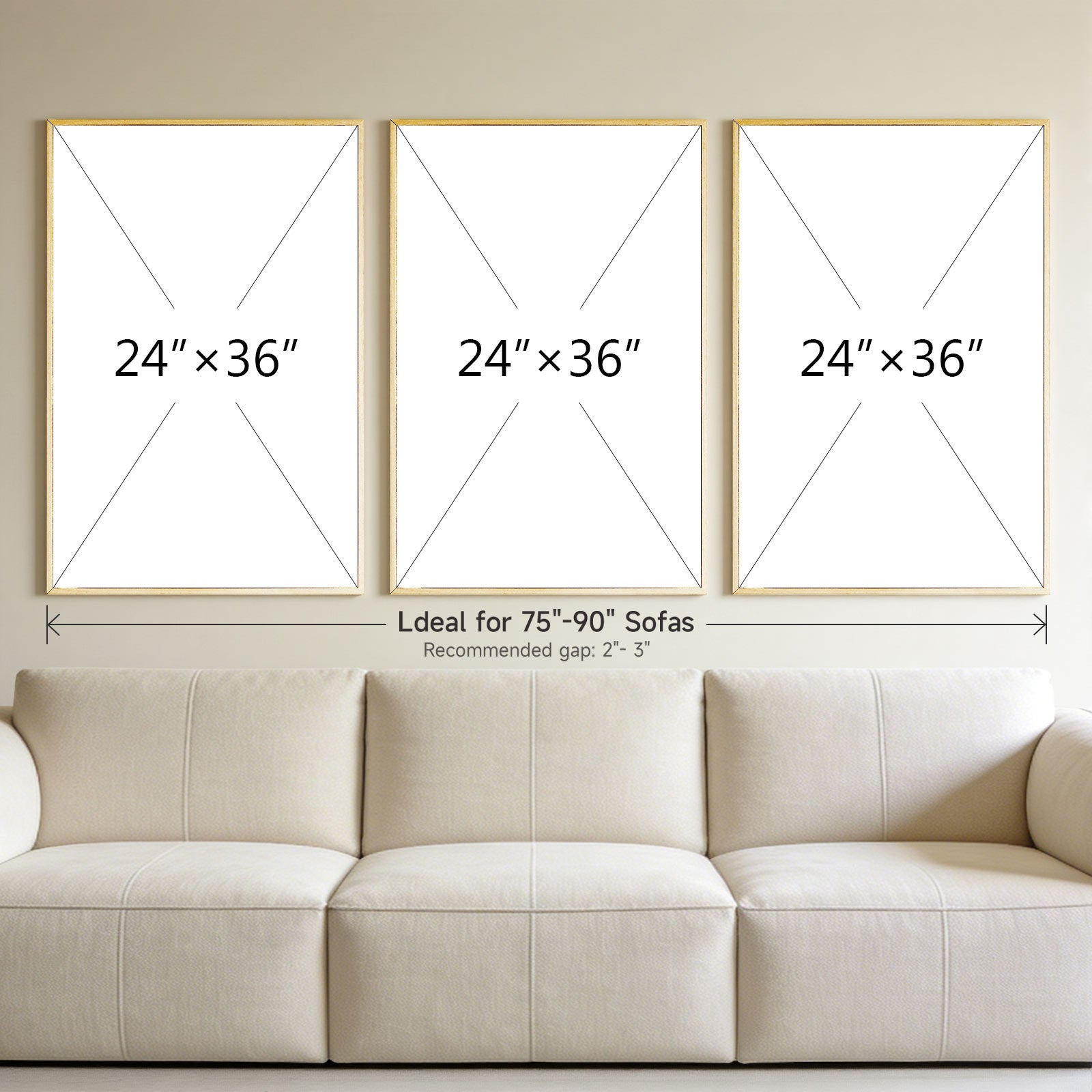 Thalasse Large 3-Piece 3D Textured Wall Art, Wabi Sabi Sandstone Relief Panels with Solid Wood Frame, 24x36 Inch Minimalist Wall Decor for Living Room, Hallway and Entryway