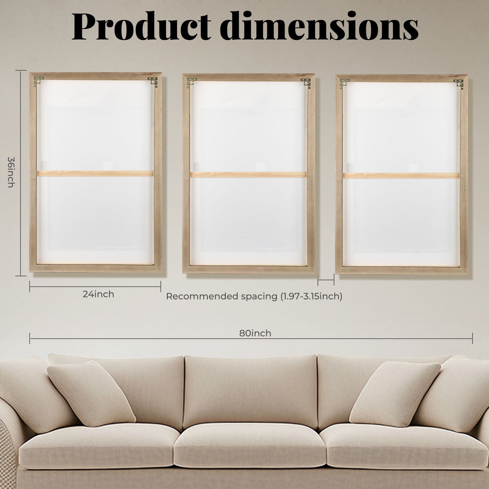 Large 3D Textured Framed Wall Art for Living Room, 3pcs Abstract Geometric Relief Artwork for Walls, Modern Neutral Black Beige Sandstone Plaster Pictures for Entryway Foyer Home Decor, 24x36 Inch